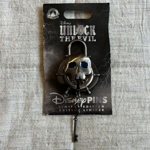 Disney Unlock the Evil Pin— Skull with Captain Hook Key Charm (from Peter Pan)